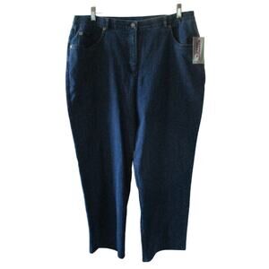Allison Daley Women's Mid Rise Straight Leg Stretch Zip Front Blue Jeans NWT 16S